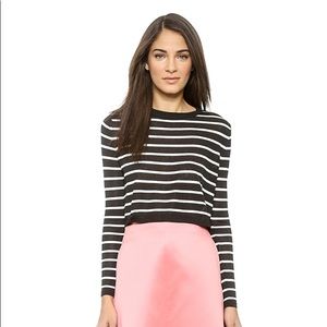Tibi Nautical Stripe Cropped Pullover Top